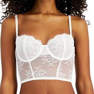 INC International Concepts Lace Bustier in Washed White NWT MSRP $40 Size M